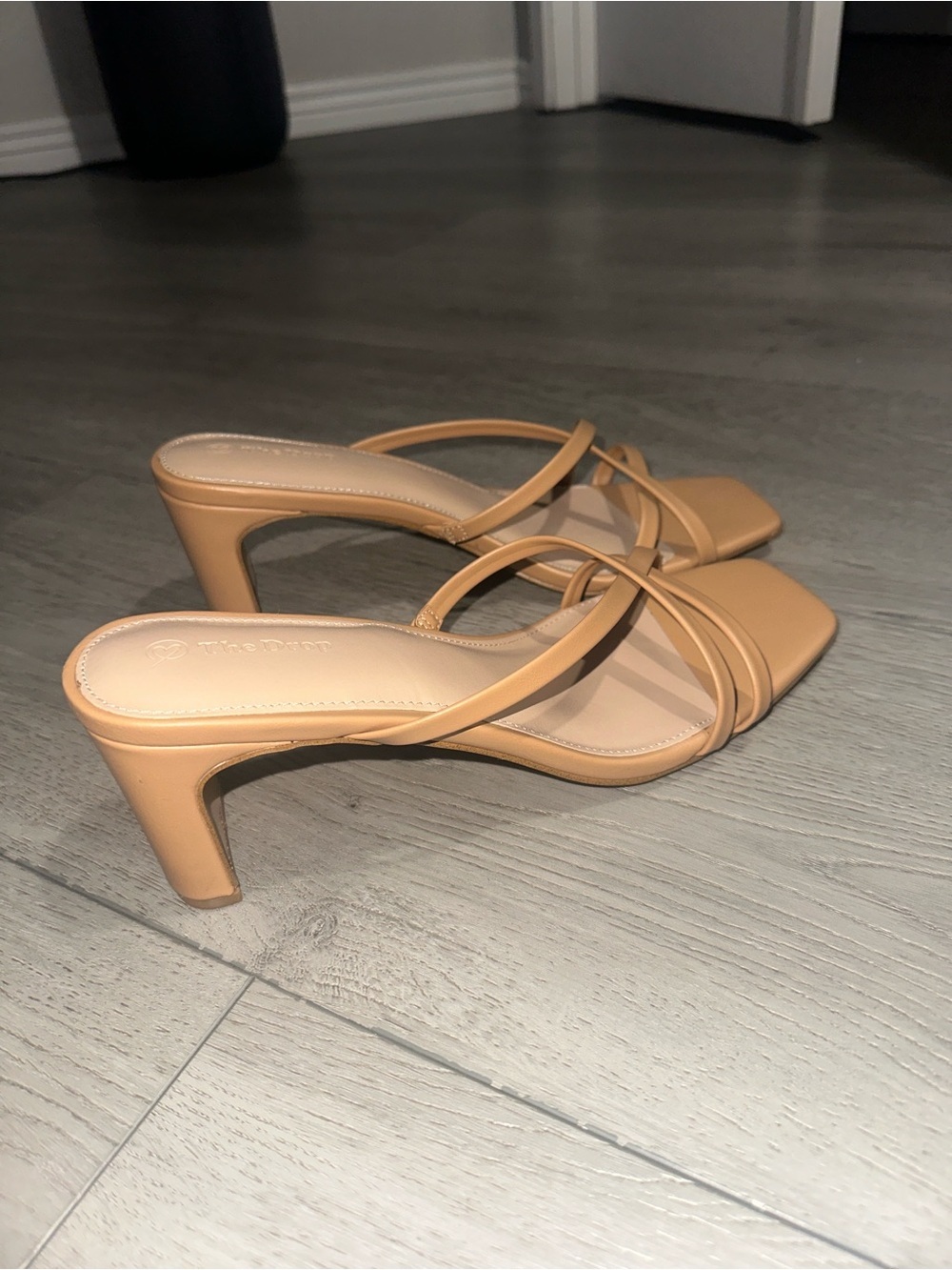 NWOT The Drop Strappy Square-Toe Mule Heels in Nude size 10 - Picture 5 of 6